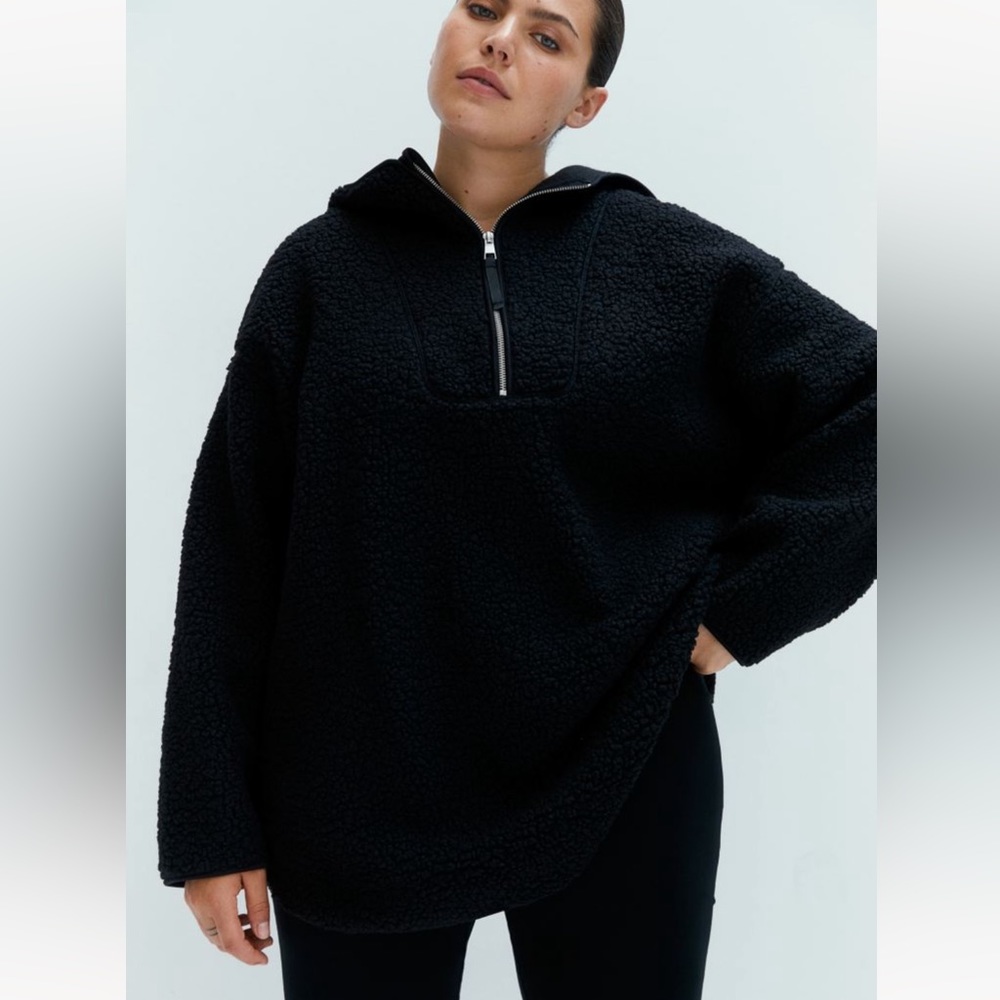 Fuzzy half zip hoodie